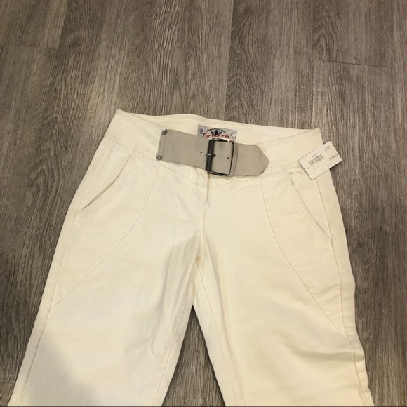 Fornarina white low rise flare jeans with belt - Picture 2 of 5